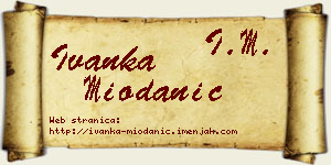 Ivanka Miodanić vizit kartica